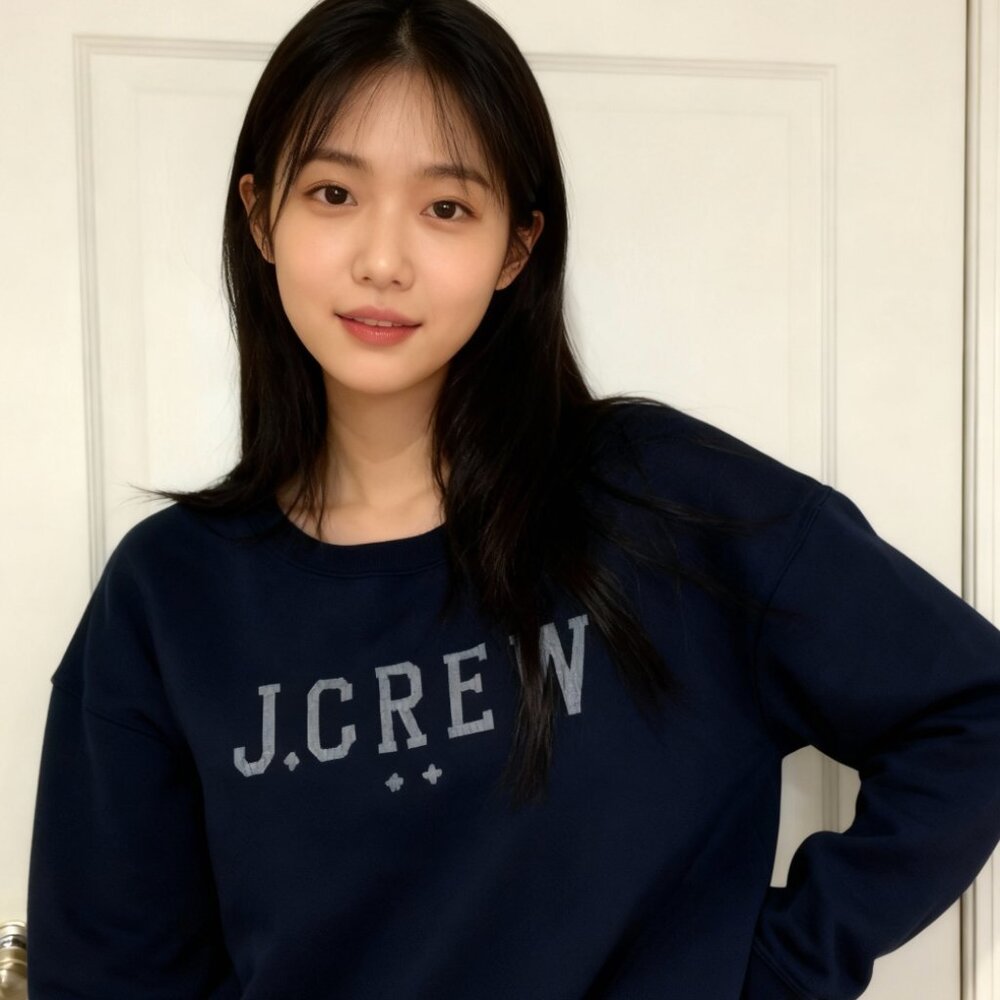 J. Crew Women's Dark Blue Crew Neck Sweatshirt